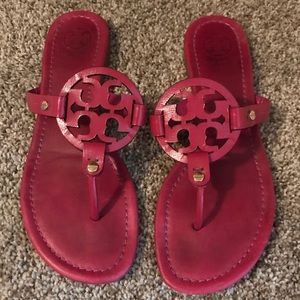Tory Burch Miller Sandals Pink Fuchsia Size 8